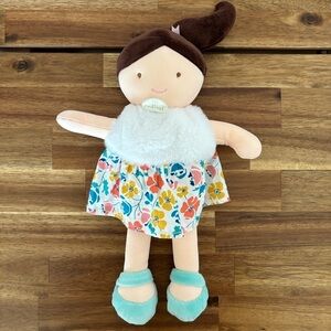 JoLiJou Paris Baby Cloth Doll Demoiselle floral dress. Nursery Decor play